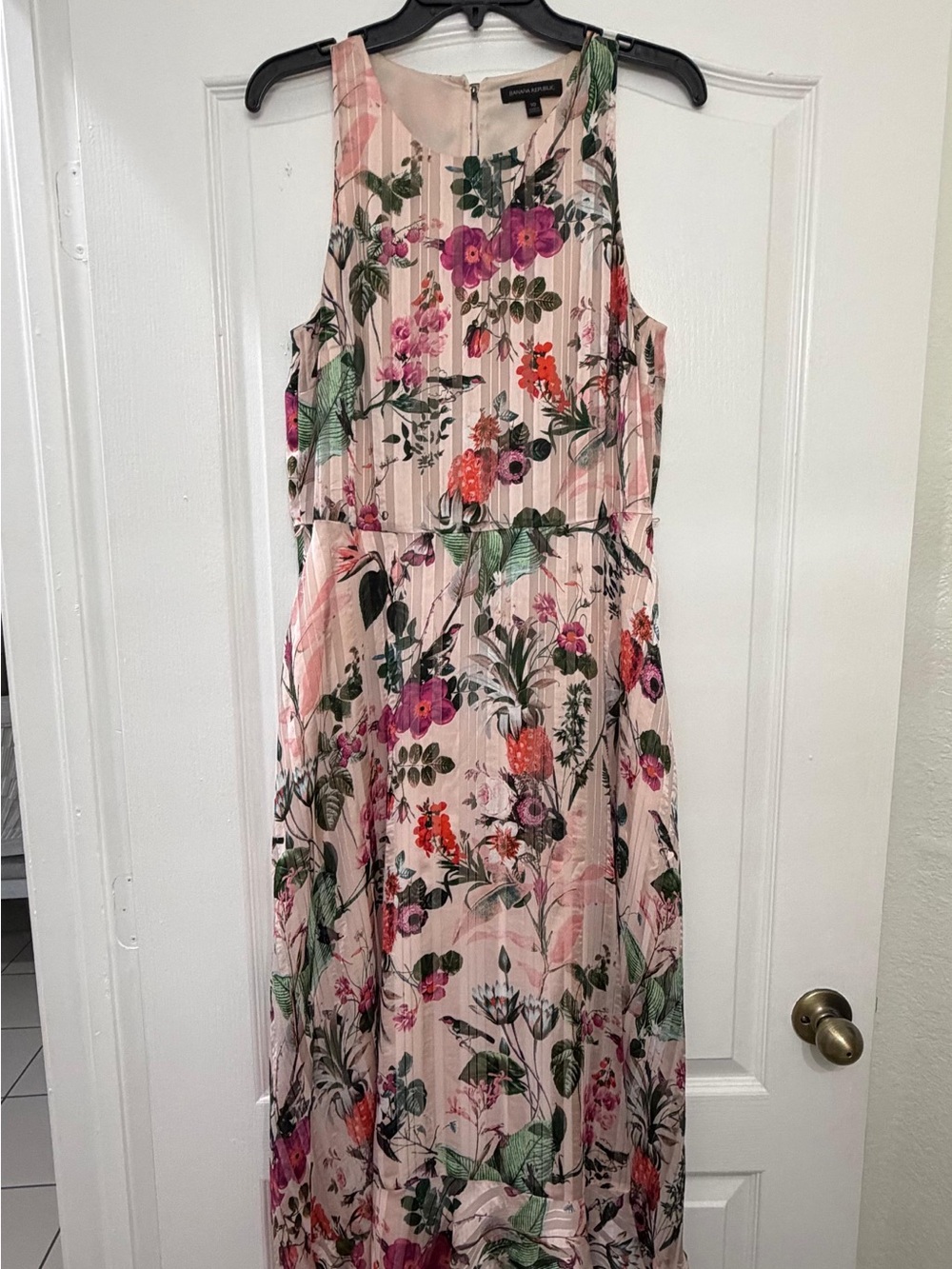 Banana Republic Blush Pink Floral Sleeveless Maxi Dress